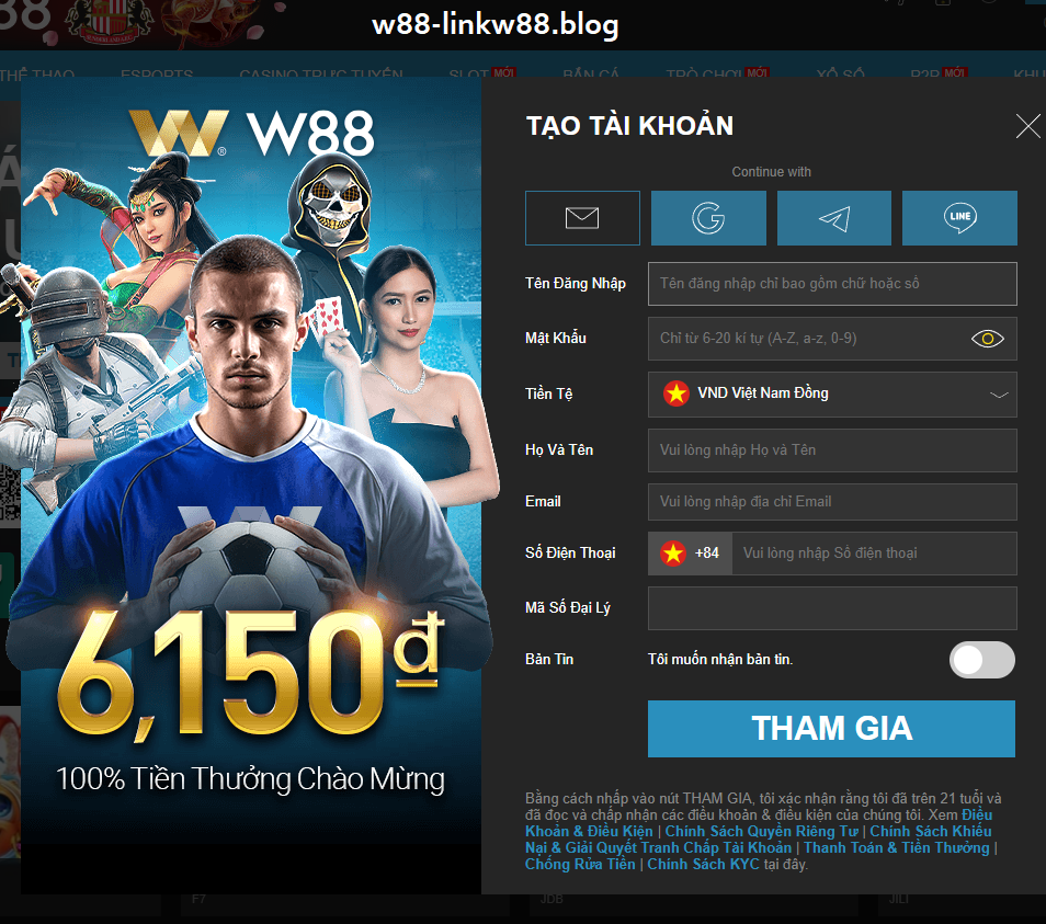W88 Logitron - Link vào W88 mới nhất mobile & PC 2026 - Link W88 5 Quy trình đăng ký tài khoản cá cược W88